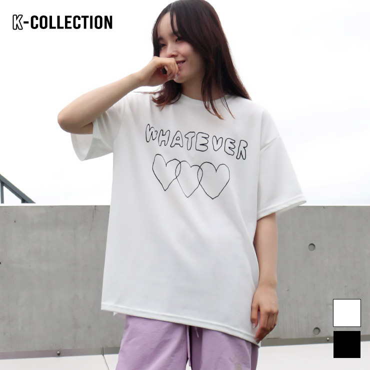 K-collection Tシャツ 半袖 ハート オーバーサイズ ルーズ ロゴ