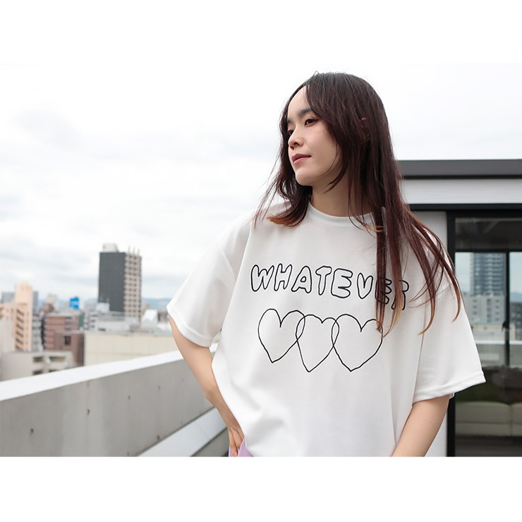 K-collection Tシャツ 半袖 ハート オーバーサイズ ルーズ ロゴ