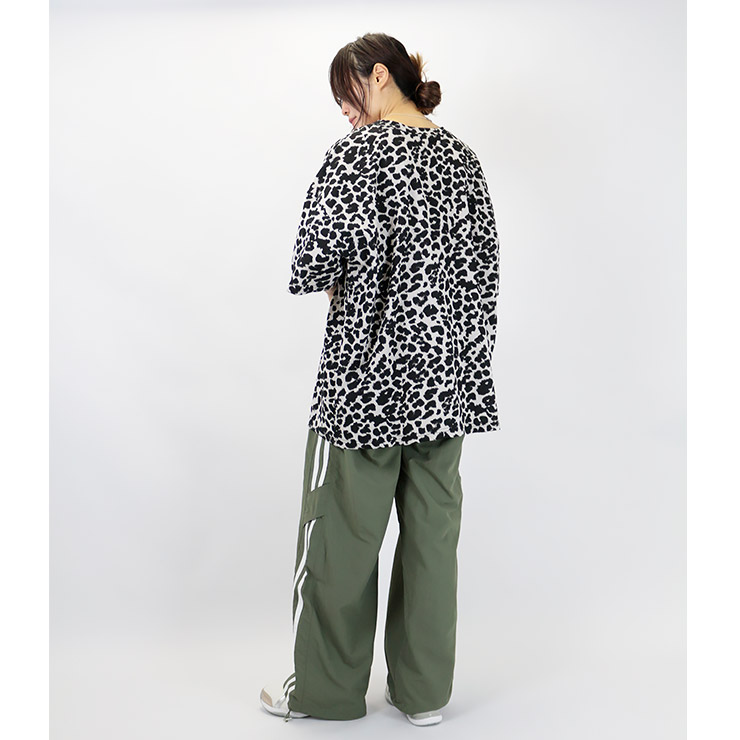 K-collection Tシャツ 半袖 レオパード ヒョウ柄 豹 ロゴ オーバー