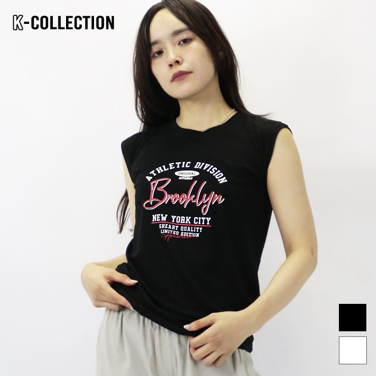 K-collection Tシャツ ノースリーブ タンクトップ ロゴ コンパクト