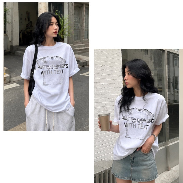 K-collection Tシャツ 半袖 グラフィック ビッグシルエット オーバー