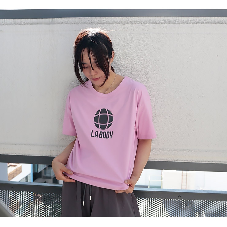 LA BODY ICONIC Tシャツ 半袖 吸水速乾 吸汗速乾 コンパクト ロゴ
