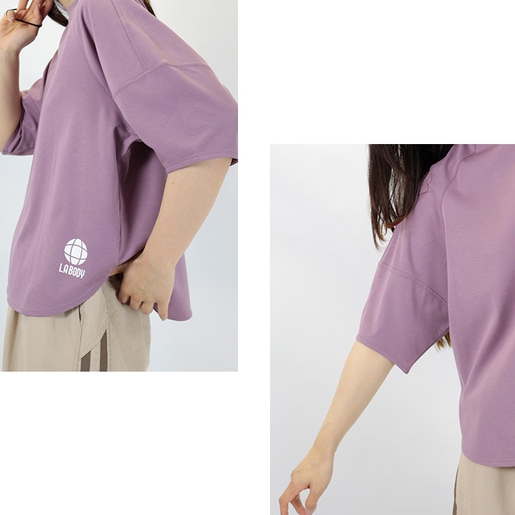 LA BODY ICONIC Tシャツ 半袖 冷感機能 ランタンスリーブ レディース