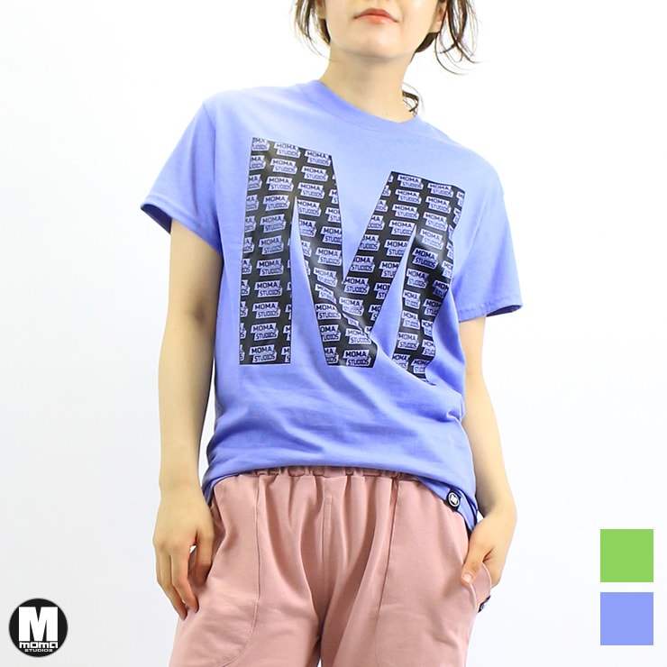 MOMA STUDIOS モマ スタジオ ユニセックス ロゴ ON ロゴ Tシャツ LIME PERIWINKLE Sサイズ Mサイズ Lサイズ XL サイズ XXLサイズ すべての商品 フィットネスウェアのセレクトショップ LA BODY
