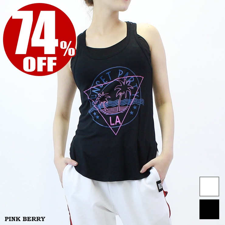 アウトレット 74 Off Pink Berry ピンクベリー La ネオンサイン タンクトップ Black White Sサイズ Mサイズ Lサイズ Pi8419b すべての商品 フィットネスウェアのセレクトショップ La Body