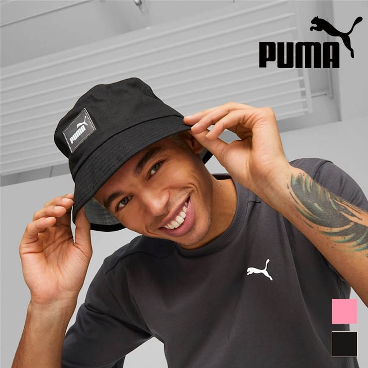 PUMA プーマ ユニセックス コア バケットハット BLACK PEACH S/Mサイズ-フィットネスウェアのセレクトショップ LA BODY
