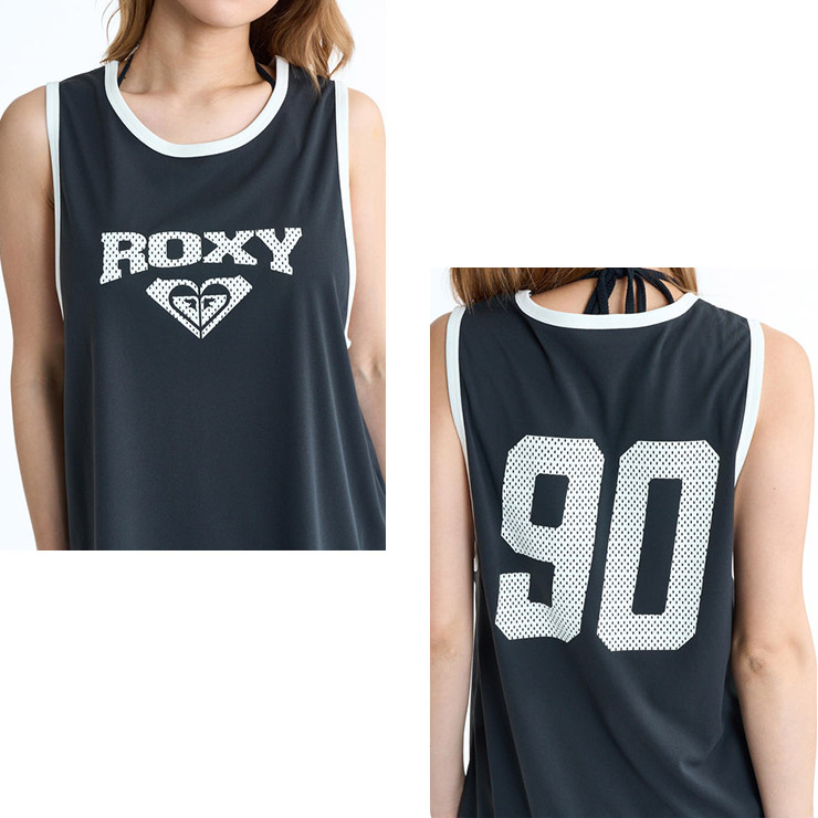D&G GYM ON THE BEACH タンクトップ XS ROXY 正規品 ロキシー タンクトップ ルーズフィット 速乾 UV 塩素対応
