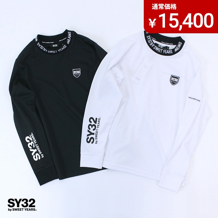 アウトレット 43%OFF SY32 by SWEET YEARS エスワイ32 ネックデザイン ロングスリーブ BLACK WHITE Mサイズ  Lサイズ XLサイズ-フィットネスウェアのセレクトショップ LA BODY