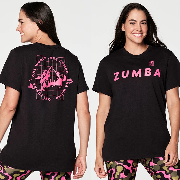 ZUMBA ズンバ 正規品 ユニセックス ONE WORLD Tシャツ BLACK XSサイズ