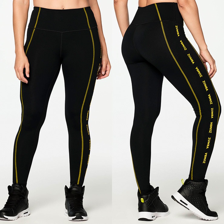 アウトレット ZUMBA ズンバ 正規品 2ライン レギンス BLACK XS