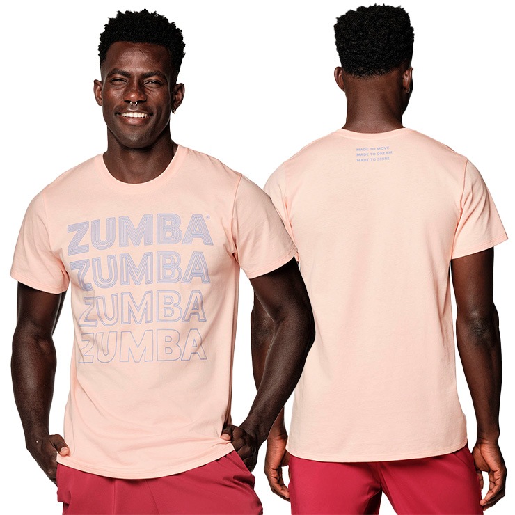 ZUMBA ズンバ 正規品 ユニセックス VARIATION ロゴ Tシャツ PEACH XSサイズ Sサイズ Mサイズ Lサイズ  新着商品,7月18日18時発売 フィットネスウェアのセレクトショップ LA BODY