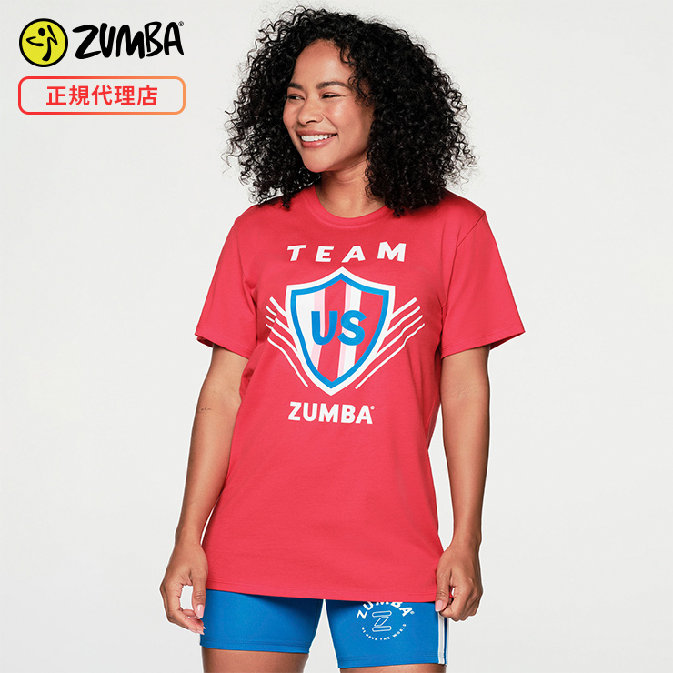 ZUMBA ズンバ 正規品 TEAM ZUMBA ユニセックス Tシャツ RED XS/Sサイズ M/Lサイズ-フィットネスウェアのセレクトショップ  LA BODY