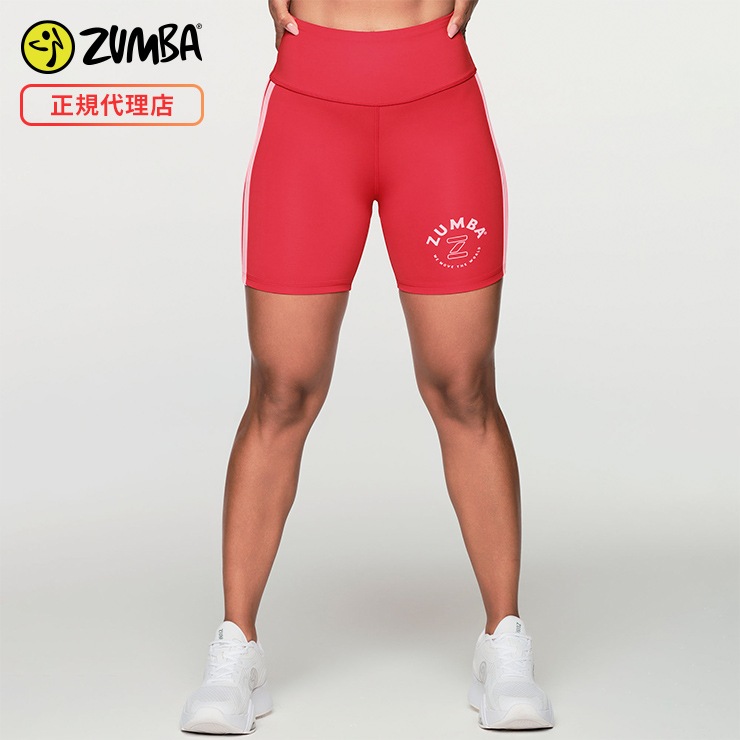 ZUMBA ズンバ 正規品 RETRO ZUMBA HIGH WAISTED BIKER ショーツ RED