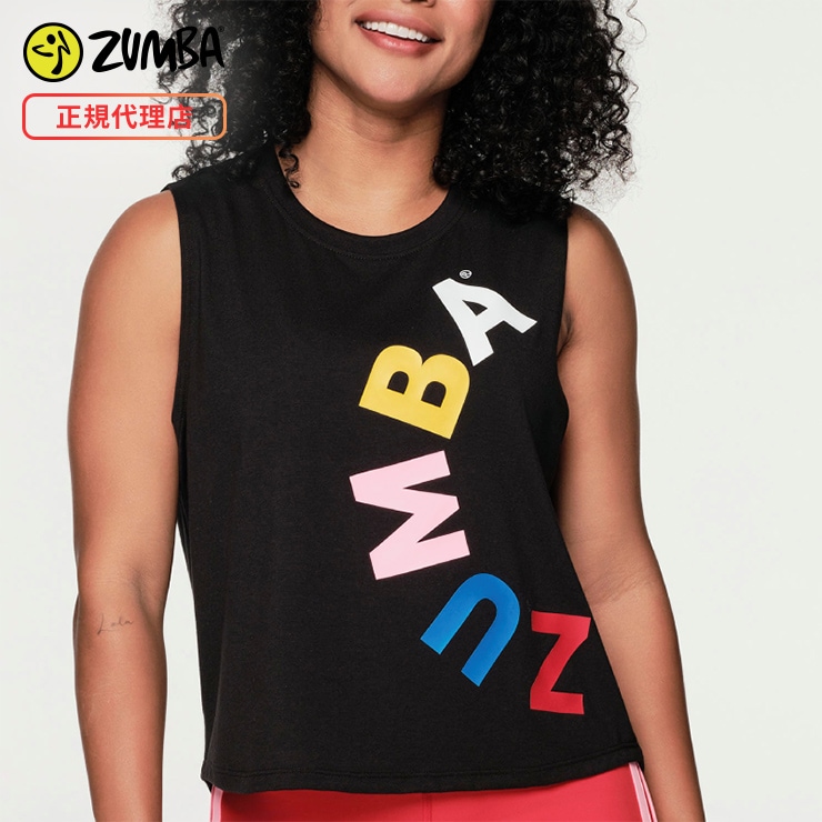 ZUMBA ズンバ 正規品 RETRO BEAT MUSCLE タンクトップ BLACK XSサイズ Sサイズ  Mサイズ-フィットネスウェアのセレクトショップ LA BODY