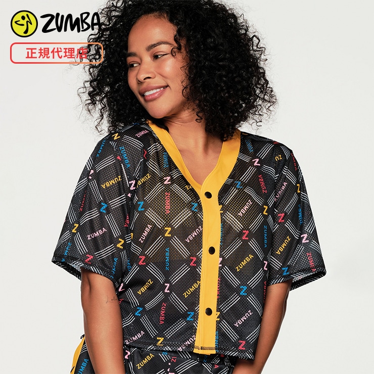 ZUMBA ズンバ 正規品 SPORT MODE CROP MESH BASEBALL シャツ BLACK XSサイズ Sサイズ Mサイズ  Lサイズ-フィットネスウェアのセレクトショップ LA BODY