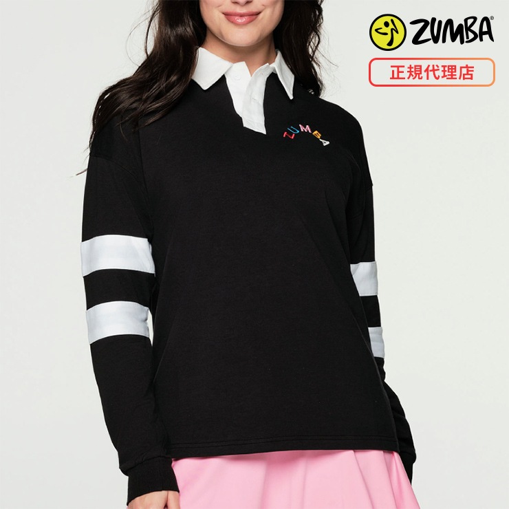 ZUMBA ズンバ 正規品 ZUMBA MOVE THE WORLD POLO トップス BLACK XSサイズ Sサイズ Mサイズ  Lサイズ-フィットネスウェアのセレクトショップ LA BODY