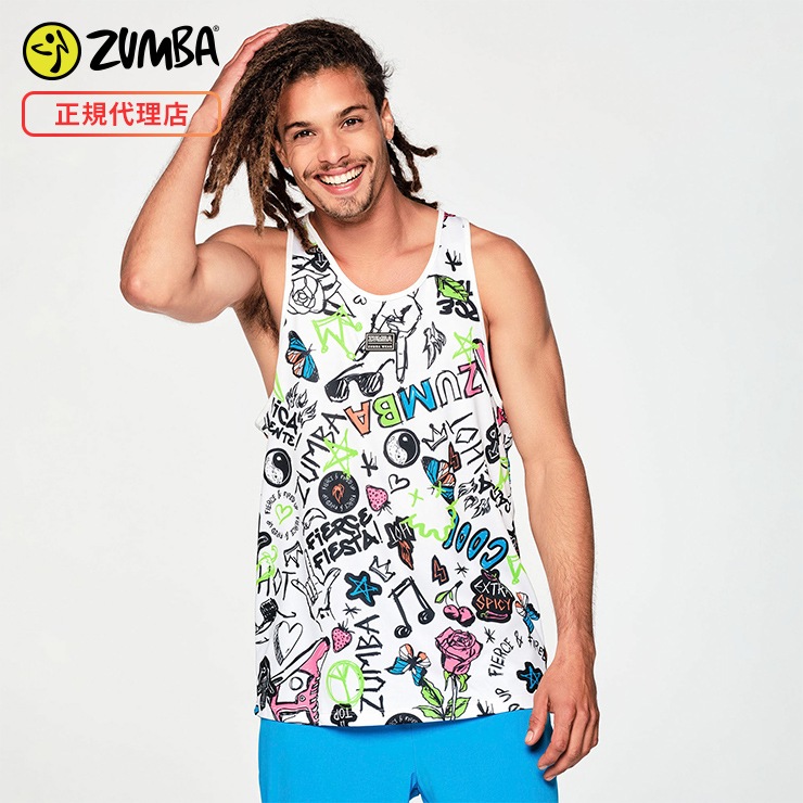 ZUMBA ズンバ 正規品 ZUMBA FIRED UP MESH JERSEY タンクトップ MULTI Sサイズ Mサイズ  Lサイズ-フィットネスウェアのセレクトショップ LA BODY