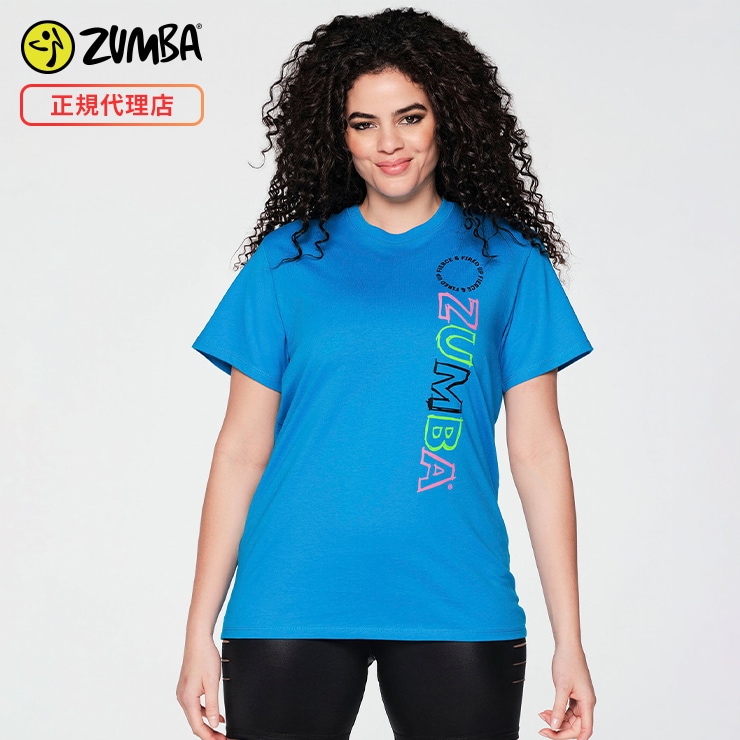 ZUMBA ズンバ 正規品 ZUMBA FIRED UP Tシャツ BLUE XS/Sサイズ M/Lサイズ  XL/XXLサイズ-フィットネスウェアのセレクトショップ LA BODY