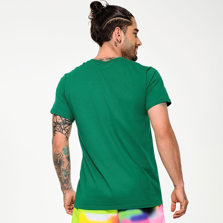 ZUMBA ズンバ 正規品 ZUMBA FLOW Tシャツ GREEN グリーン XSサイズ Sサイズ Mサイズ Lサイズ  ユニセックス-フィットネスウェアのセレクトショップ LA BODY