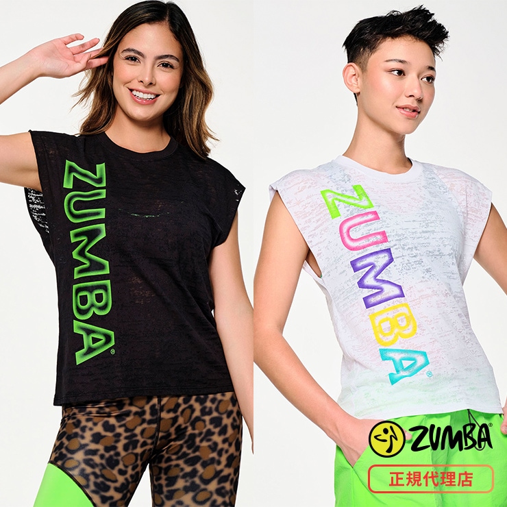 ZUMBA ズンバ 正規品 ZUMBA TROPIDELIC MUSCLE タンクトップ BLACK ブラック WHITE ホワイト XSサイズ S サイズ Mサイズ ノースリーブTシャツ | 新着商品 | フィットネスウェアのセレクトショップ LA BODY