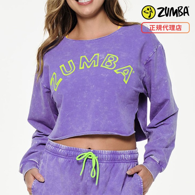 ZUMBA ズンバ 正規品 ZUMBA GLOW CROP SWEATSHIRT スウェット PURPLE 