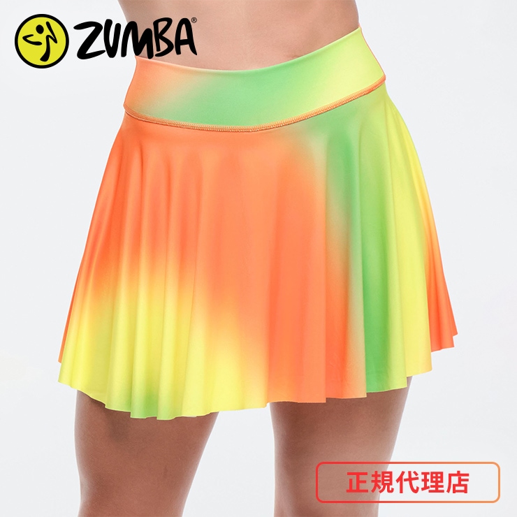 ZUMBA ズンバ スカート インナーレギンス付き グラデーション オレンジ グリーン 正規品 エクササイズ フィットネス ジム スポーツ ダンス  ヨガ ウェア | すべての商品 | フィットネスウェアのセレクトショップ LA BODY