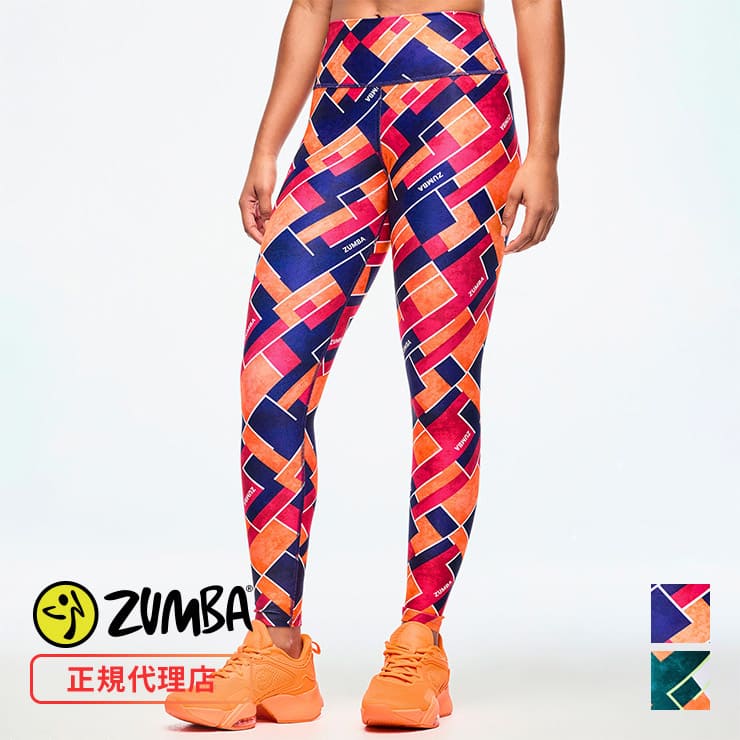 【値下げ】ZUMBA⭐️赤 ピンクストライプ ハイウエスト レギンス ZUMBA️赤 ピンクストライプ ハイウエスト レギンス Zumba（レギンス
