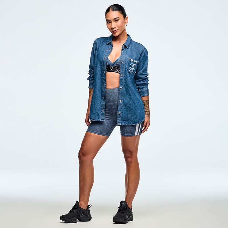 ZUMBA ズンバ  デニム　Lサイズ　正規品 楽天市場】ZUMBA ズンバ 正規品 シャツ デニム レディース 長袖