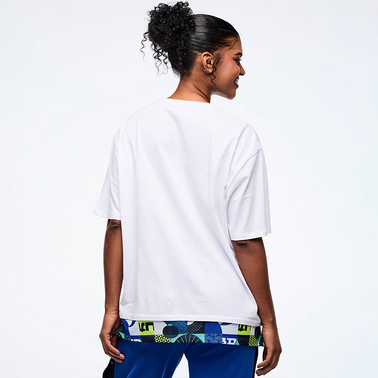 ZUMBA ズンバ 正規品 ウェア メンズ Tシャツ 半袖 裾レイヤード ロゴ