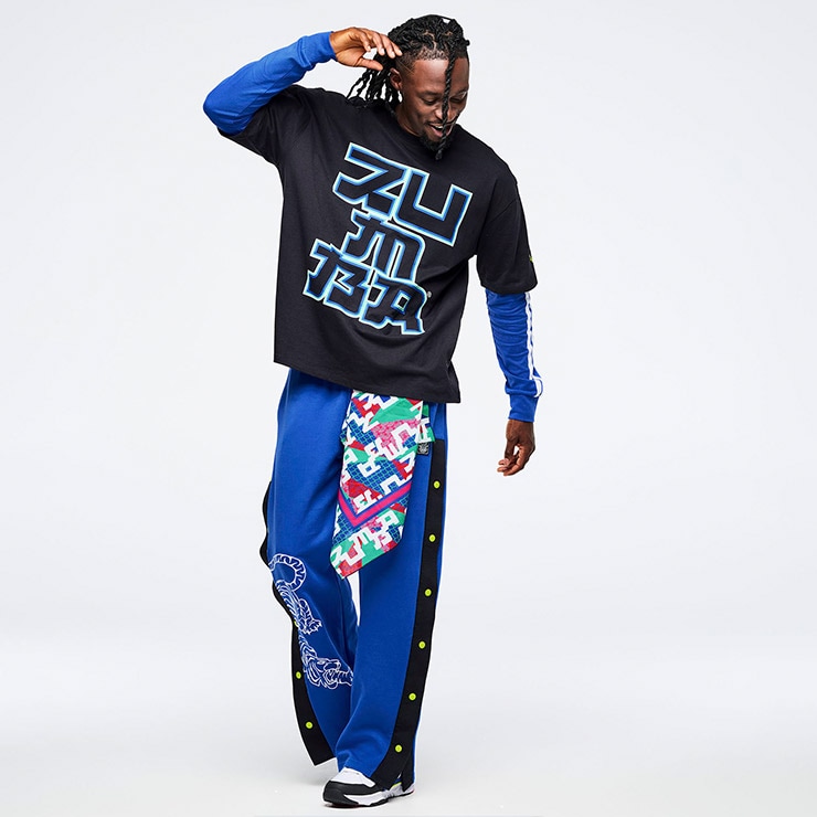 ZUMBA ズンバ 正規品 ウェア メンズ トップス 長袖 重ね着風 アジアン