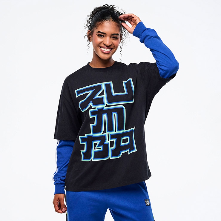 ZUMBA ズンバ 正規品 ウェア メンズ トップス 長袖 重ね着風 アジアン