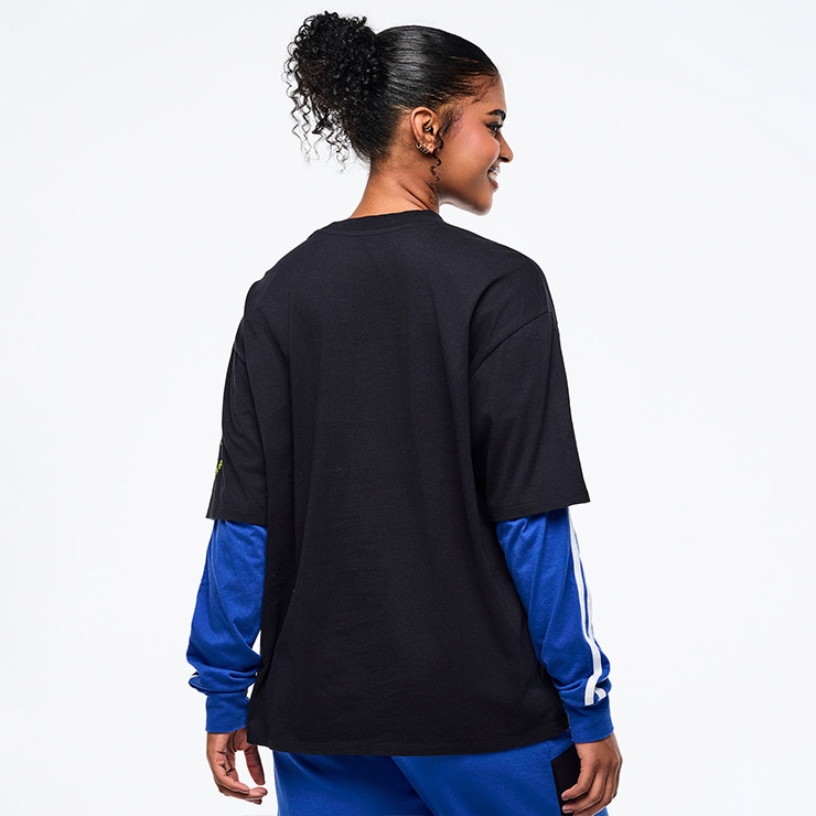 ZUMBA ズンバ 正規品 ウェア メンズ トップス 長袖 重ね着風 アジアン