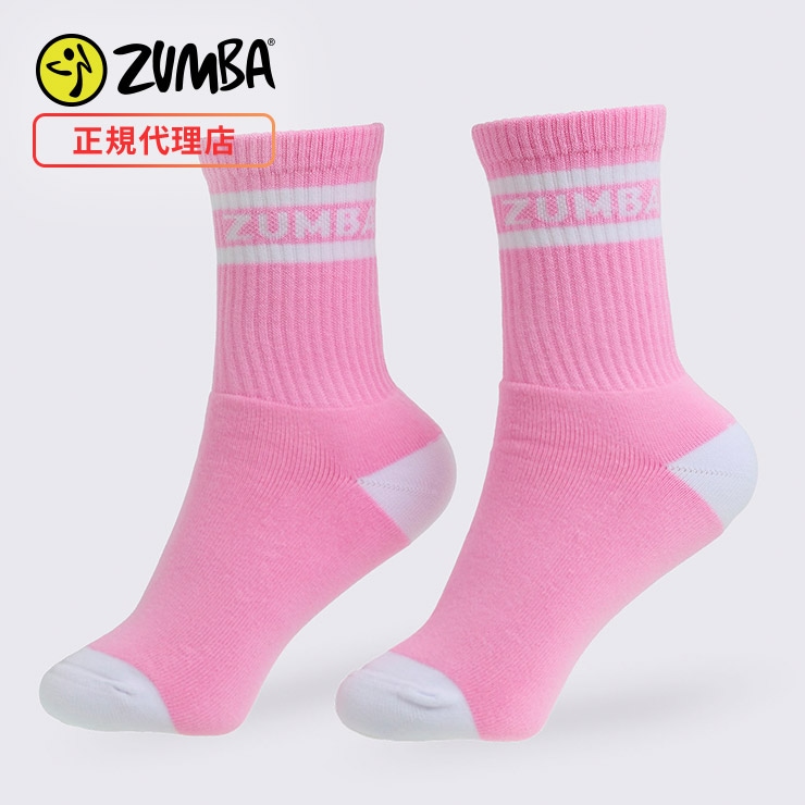 ズンバウェア　新作新品 ZUMBA ズンバ 正規品 ウェア ソックス 靴下 ライン ロゴ ハーフクルー