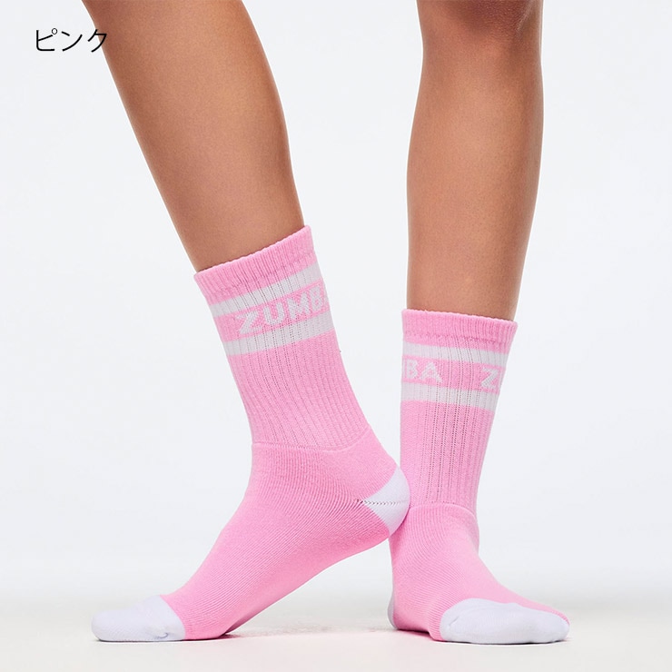 ZUMBA ズンバ 正規品 ウェア ソックス 靴下 ライン ロゴ ハーフクルー