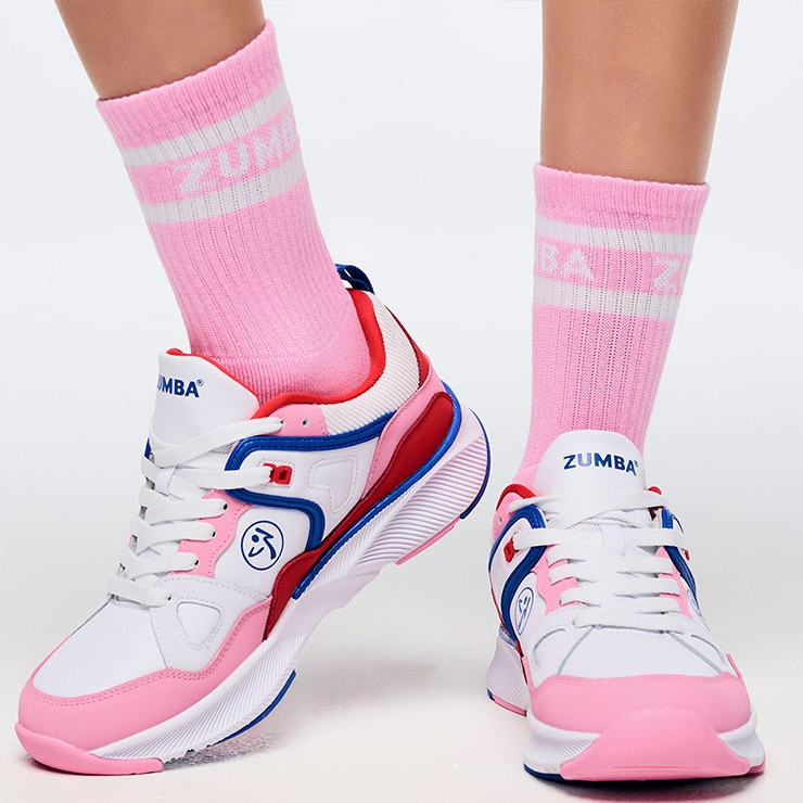 ズンバウェア　新作新品 ZUMBA ズンバ 正規品 ウェア ソックス 靴下 ライン ロゴ ハーフクルー