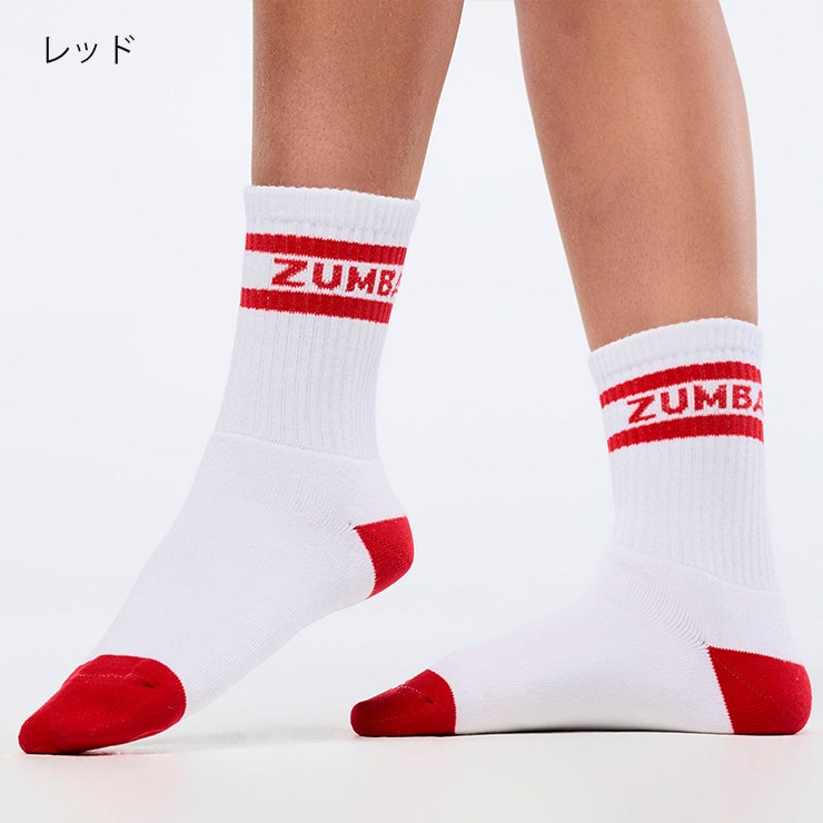 ZUMBA ズンバ 正規品 ウェア ソックス 靴下 ライン ロゴ ハーフクルー