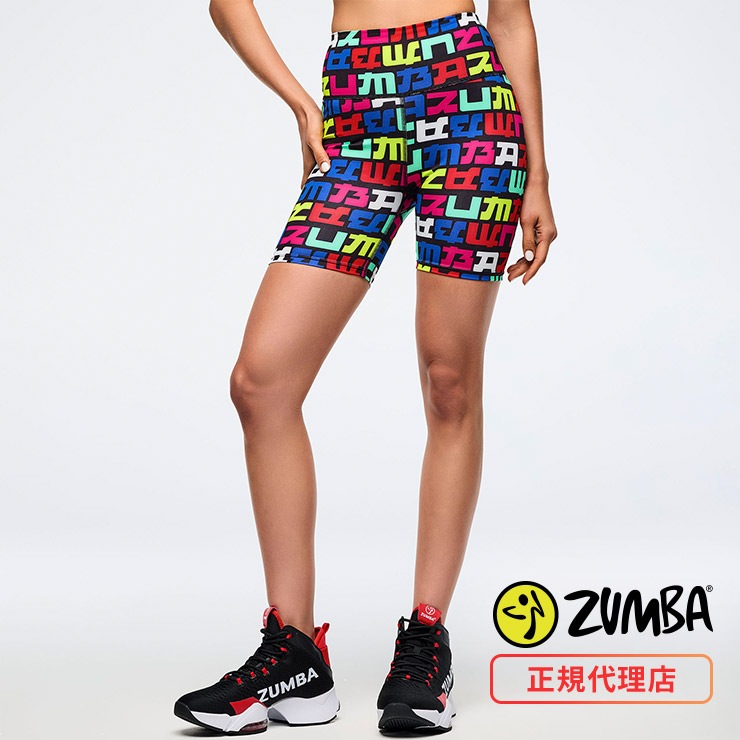 正規品　zumba パンツ ZUMBA ズンバ 正規品 ウェア レディース ショーツ 総柄 ロゴ