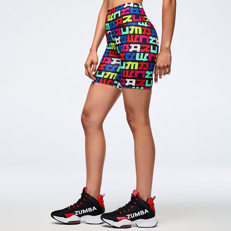 ZUMBA ズンバ 正規品 ウェア レディース ショーツ 総柄 ロゴ