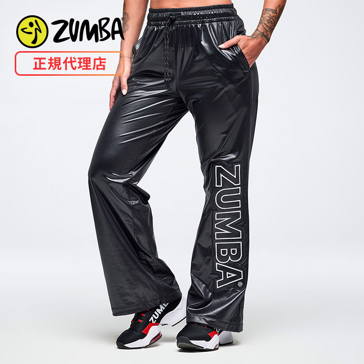 正規品　ズンバZUMBAパンツ ZUMBA ズンバ 正規品 ウェア レディース パンツ ワイド 艶 ロゴ ロング