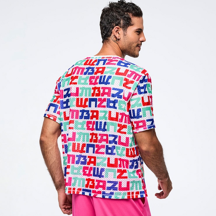 ZUMBA ズンバ 正規品 ウェア レディース トップス 半袖 総柄 カラフル