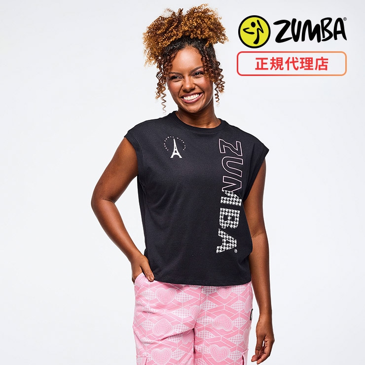 ZUMBA ズンバ 正規品 ウェア レディース タンクトップ 黒 ルーズ ロゴ