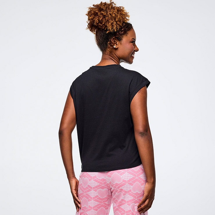 ZUMBA ズンバ 正規品 ウェア レディース タンクトップ 黒 ルーズ ロゴ