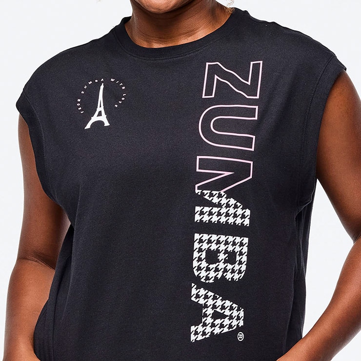ZUMBA ズンバ 正規品 ウェア レディース タンクトップ 黒 ルーズ ロゴ