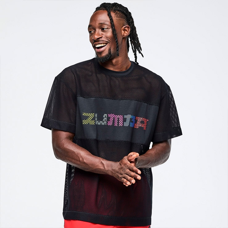 ZUMBA ズンバ 正規品 ウェア レディース トップス 半袖 メッシュ ロゴ