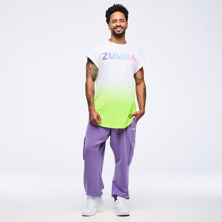 ZUMBA ズンバ 正規品 ウェア メンズ Tシャツ 半袖 グラデーション 綿