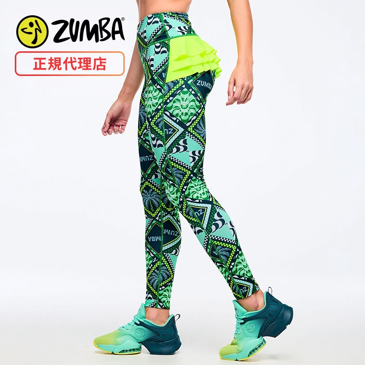 ズンバ　ZUMBA Libreハイウエストレースアップレギンス ZUMBA ズンバ 正規品 ウェア レディース レギンス フリル ハイウエスト
