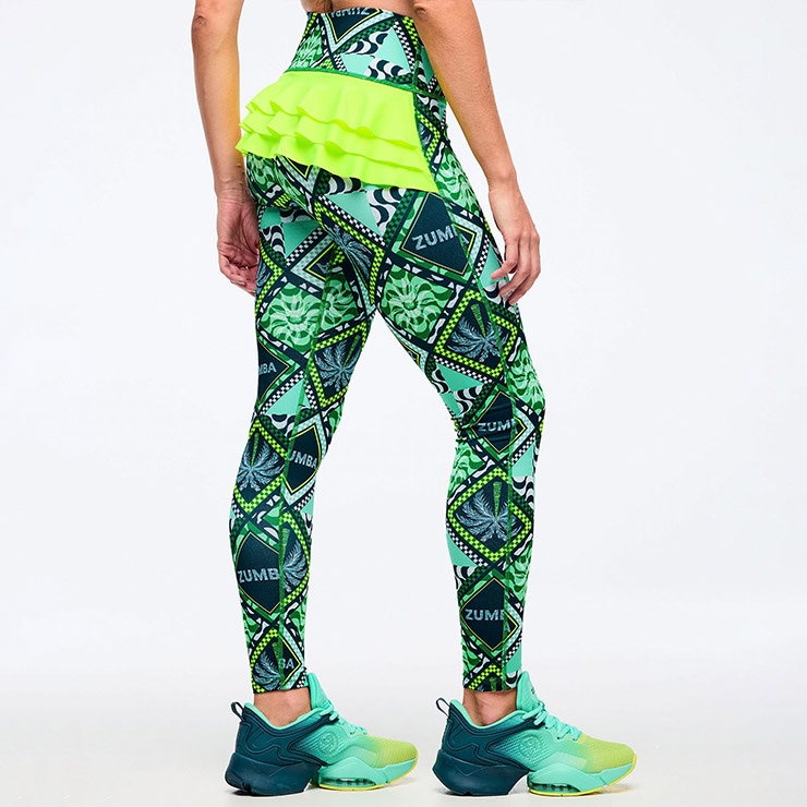 ZUMBA ズンバ 正規品 ウェア レディース レギンス フリル ハイウエスト