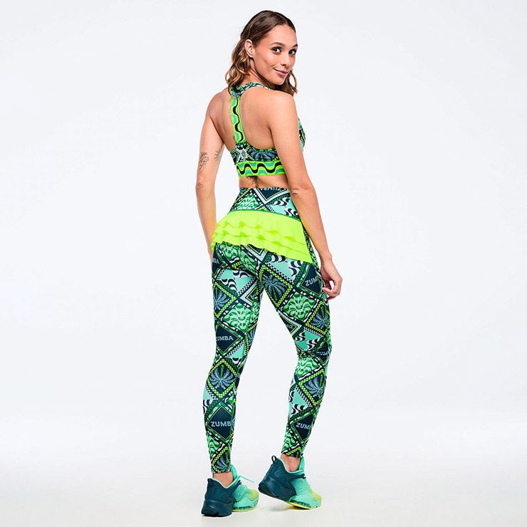 zumba正規品レギンス ZUMBA ズンバ 正規品 ウェア レディース レギンス フリル ハイウエスト