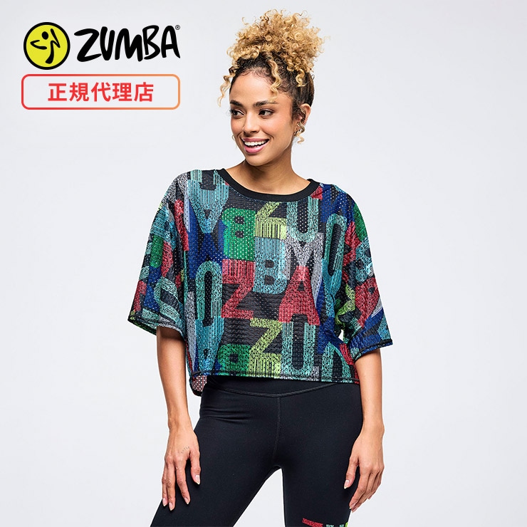 新品　正規品　ズンバ　 S メッシュ　Tシャツ ZUMBA ズンバ 正規品 ウェア レディース トップス Tシャツ 半袖 ルーズ