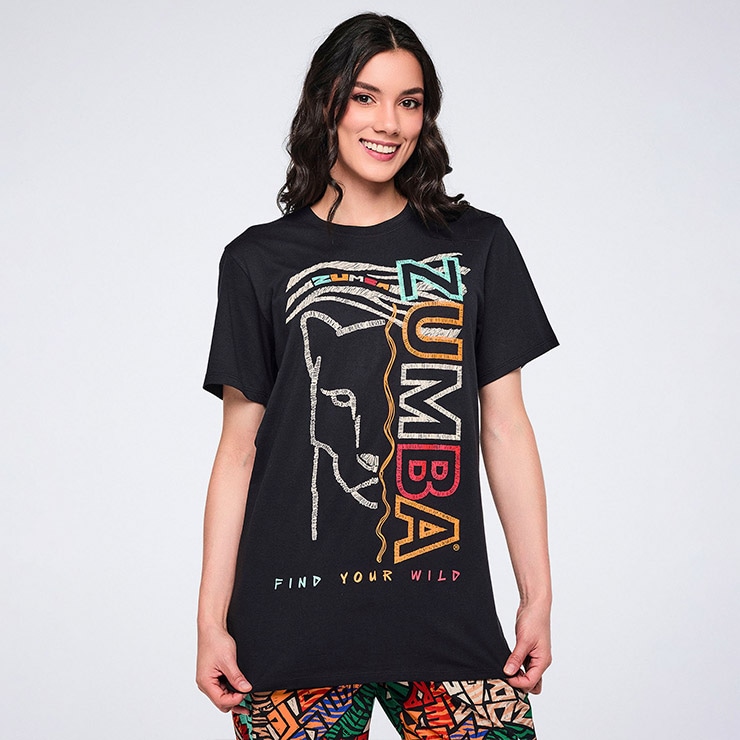ZUMBA ズンバ 正規品 ウェア ユニセックス Tシャツ 半袖 チーター